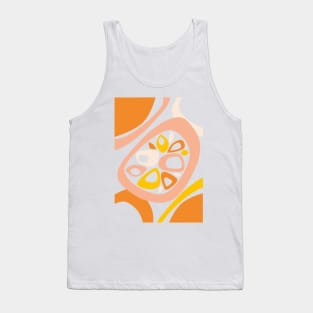 Mid Century Modern Abstract Shapes Orange, Yellow Tank Top